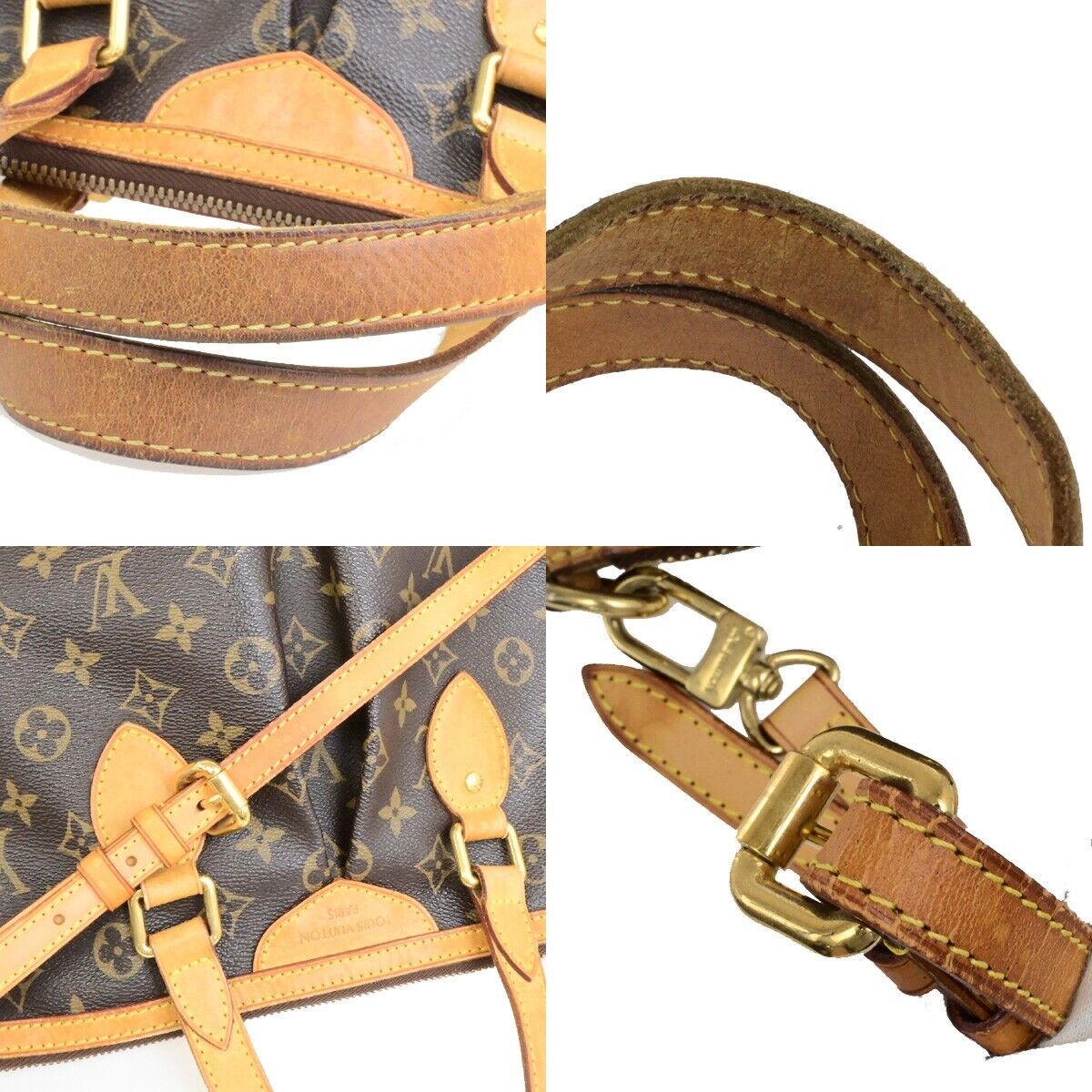 LOUIS VUITTON Palermo PM Shoulder Hand Bag Monogram Leather Brown M40145 21EE061