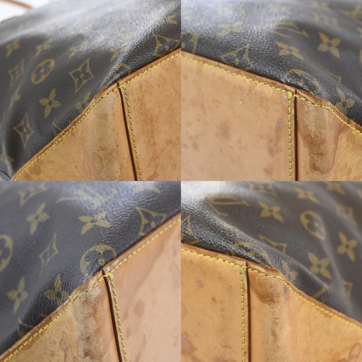 LOUIS VUITTON Cabas Mezzo Shoulder Bag Monogram Leather Brown M51151 10MA146