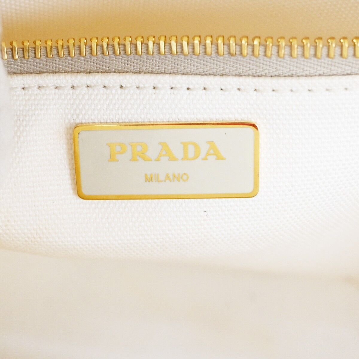 PRADA Logo Midollino Wicker 2Way Shoulder Hand Bag Canvas Leather White 686RH260