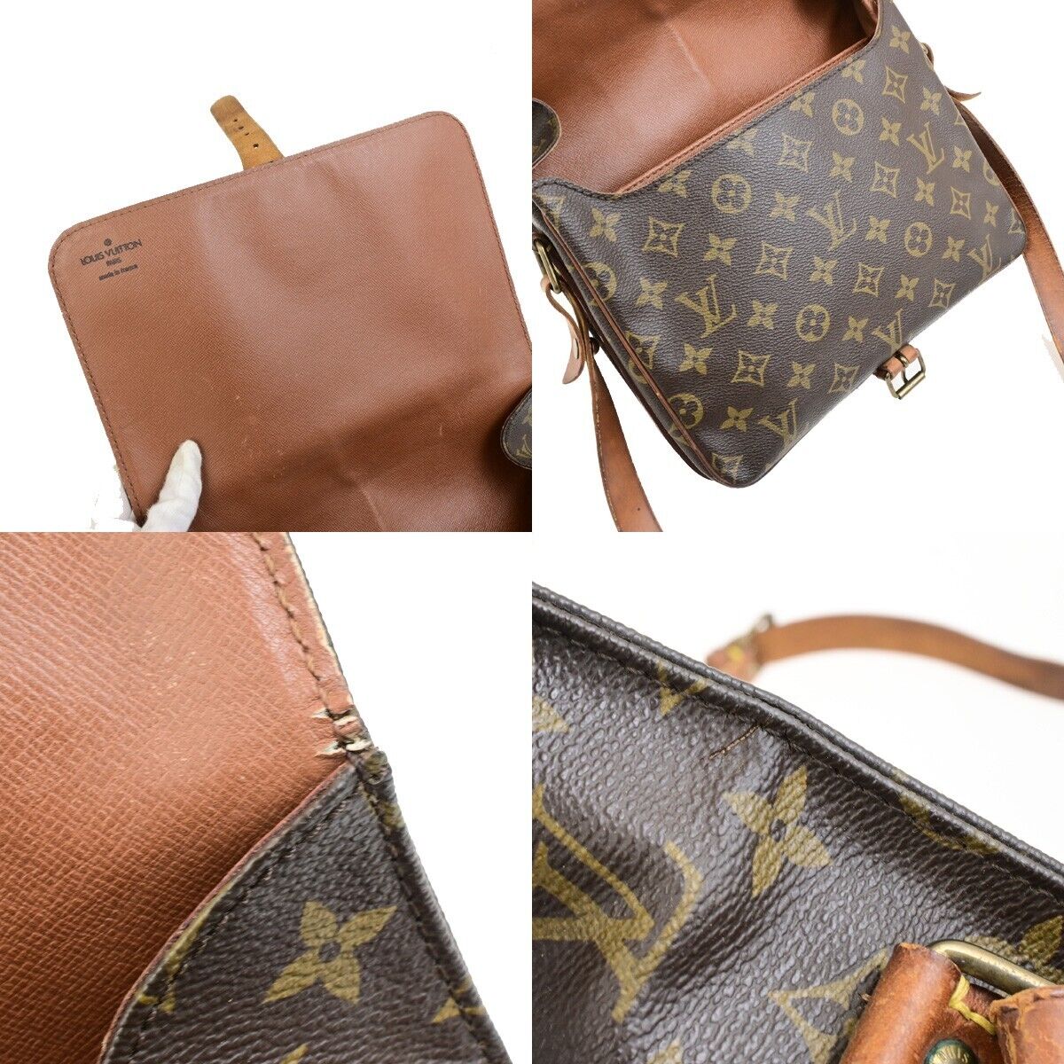 LOUIS VUITTON Cartouchiere GM Shoulder Bag Monogram Leather Brown M51252 62ED502