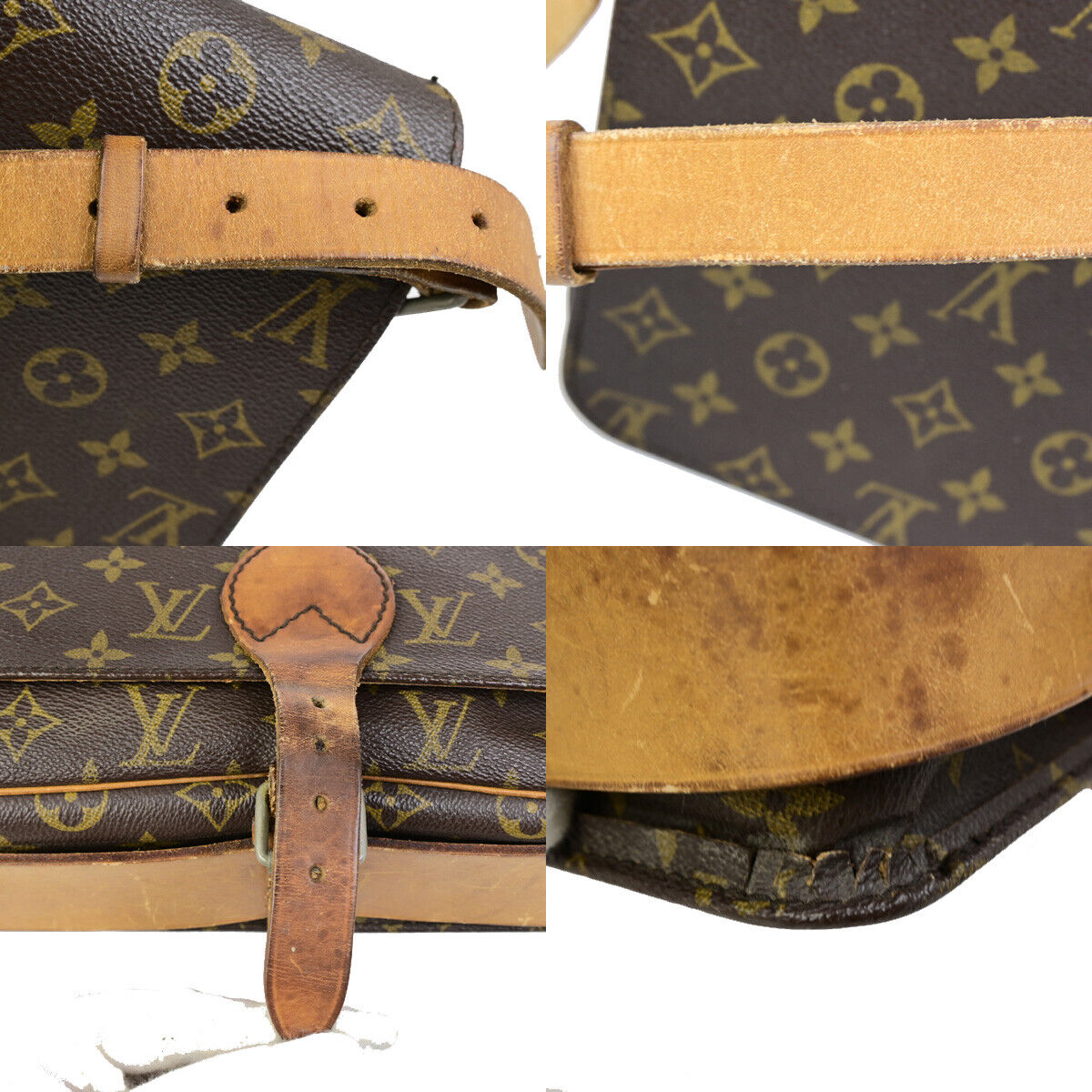 LOUIS VUITTON Cartouchiere GM Shoulder Bag Monogram Leather Brown M51252 63SJ500