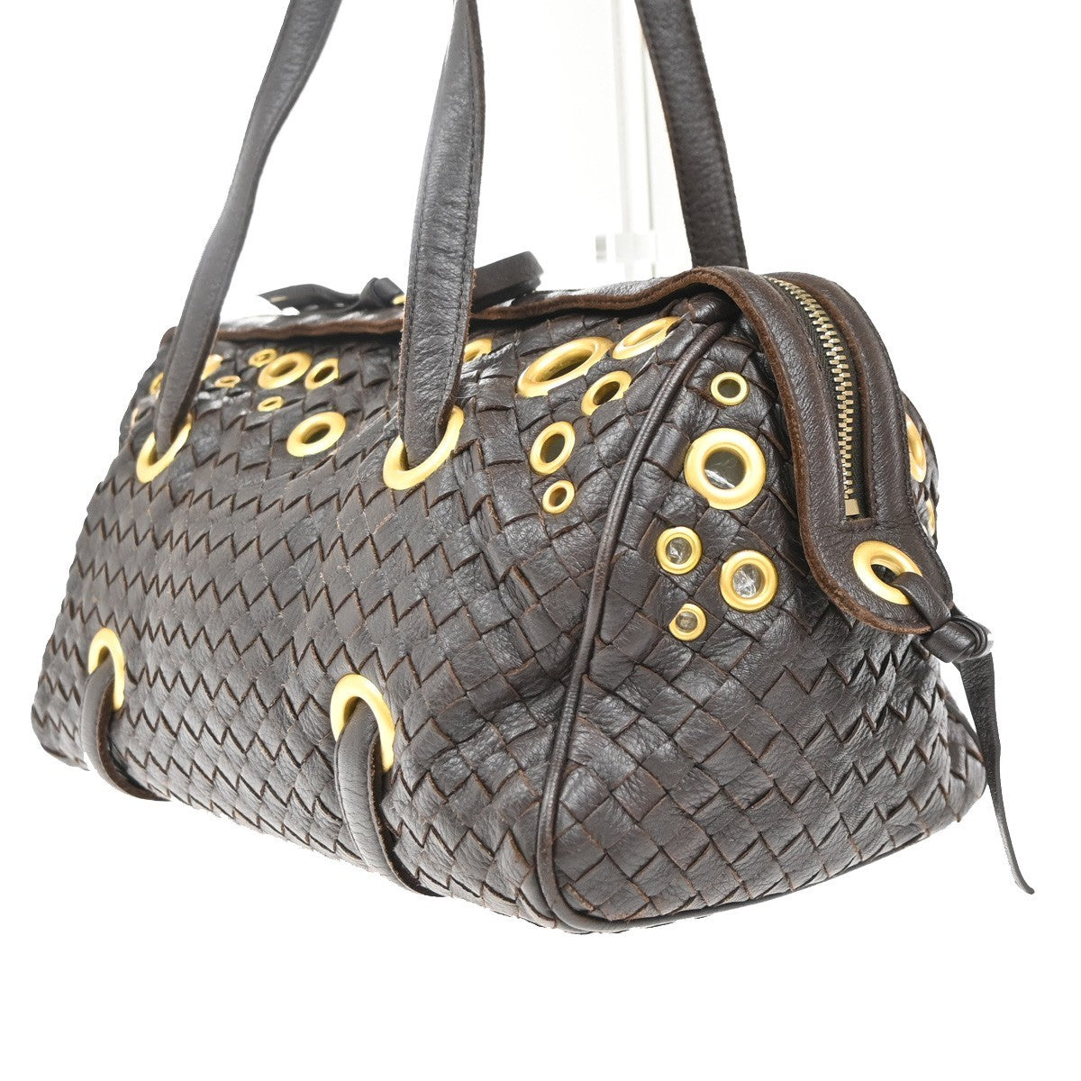 BOTTEGA VENETA Intrecciato Grommet Shoulder Hand Bag Leather BN Italy 75RL790