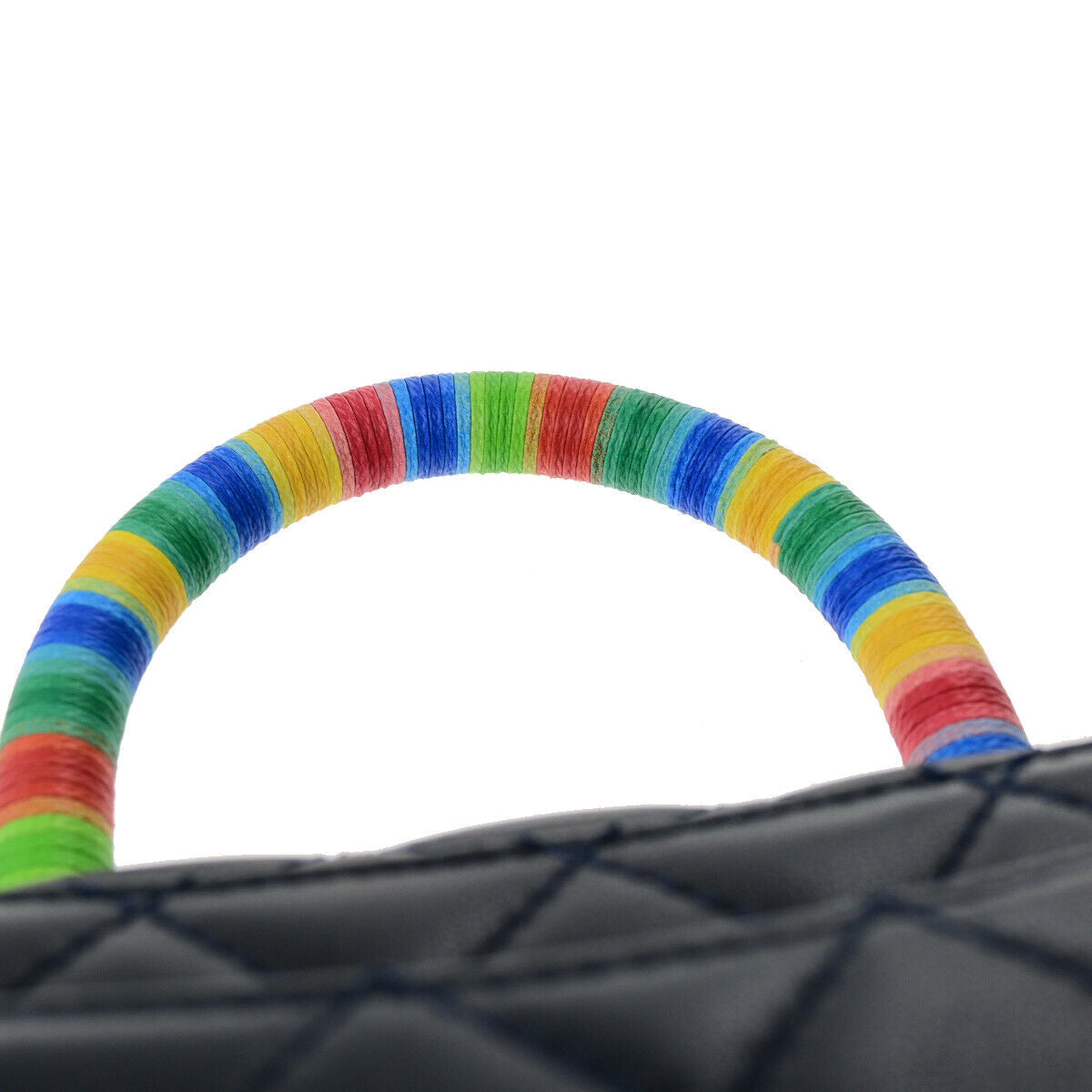 CHANEL CC XXS Matelasse Top Handle 2Way Chain Shoulder Bag Leather BE 793RK696