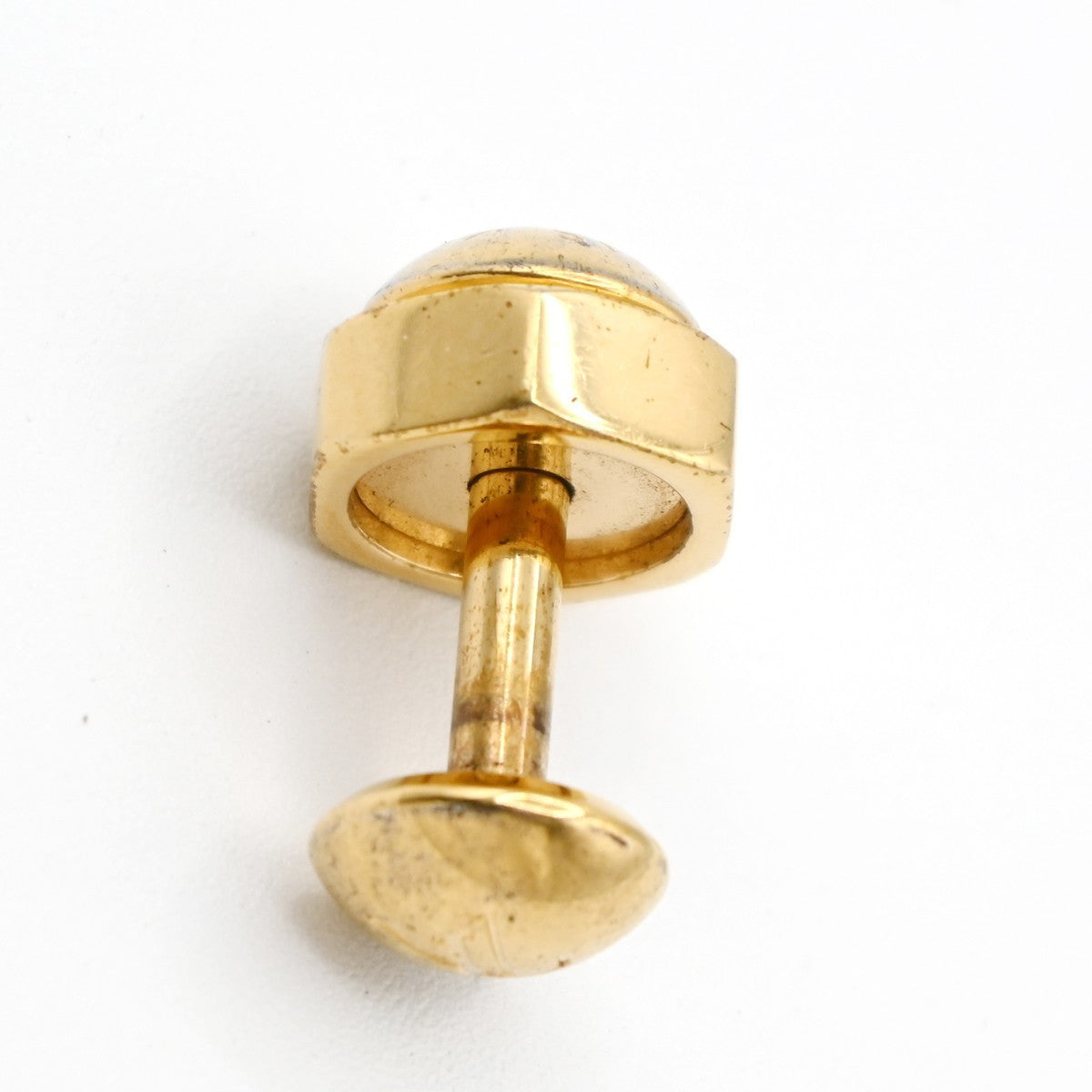 LOUIS VUITTON Cufflinks Bouton Set Case Damier Ebene Gold Italy M61030 61KC477