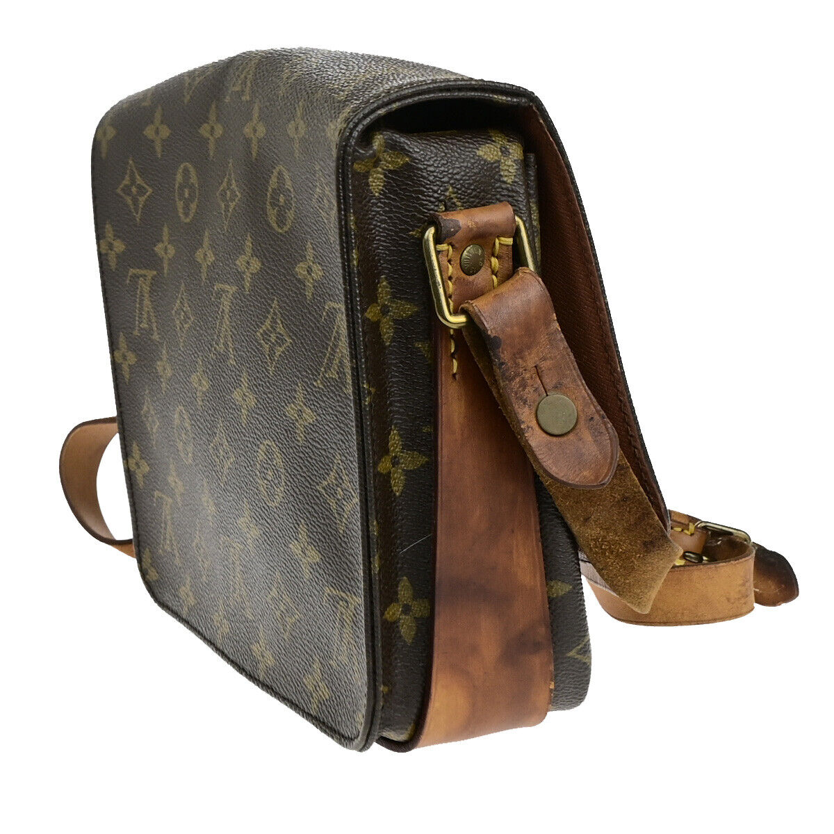 LOUIS VUITTON Cartouchiere MM Shoulder Bag Monogram Leather Brown M51253 68YF331