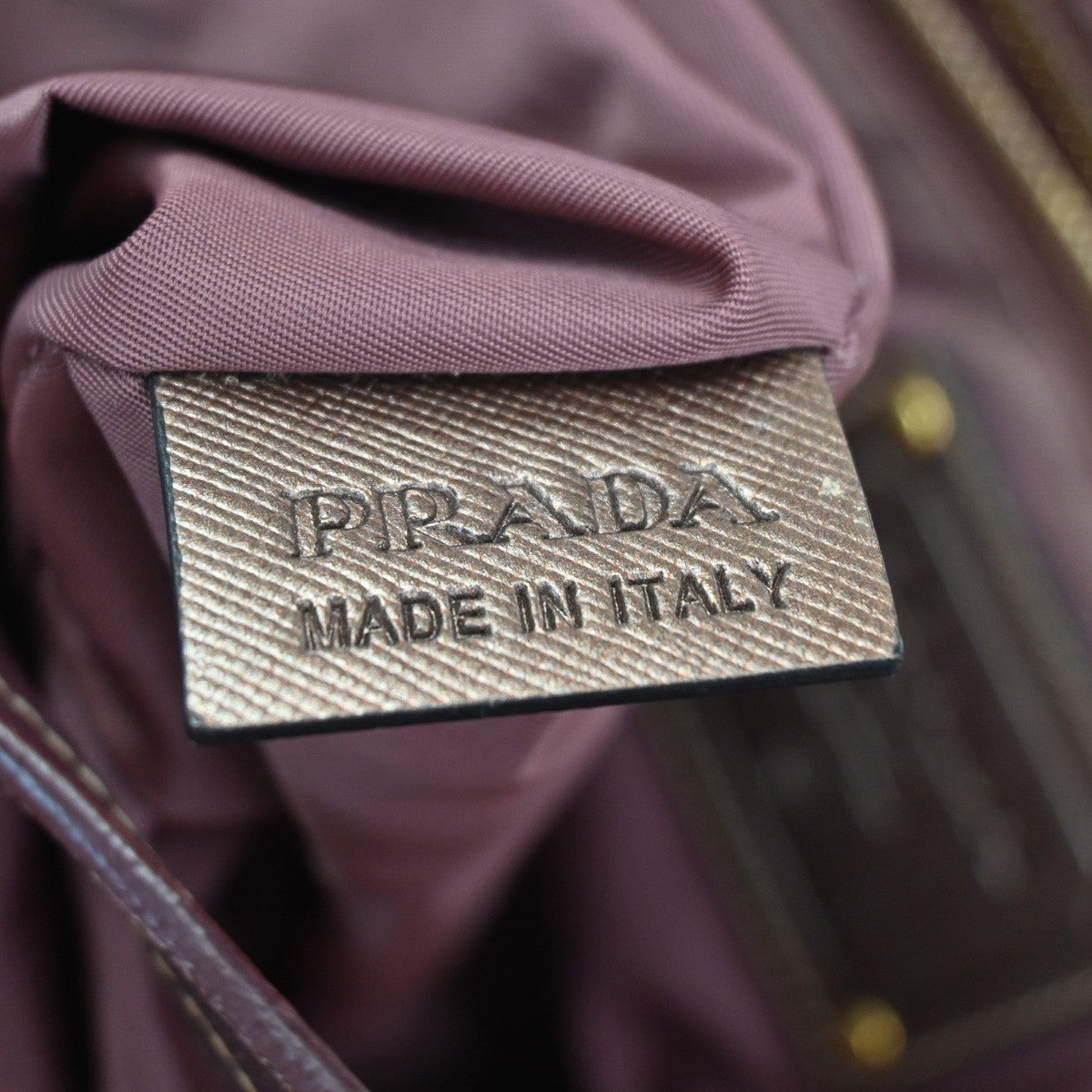 PRADA Logo Tote Shoulder Tote Bag Nylon Saffiano Leather Pink Red GHW 88KC483