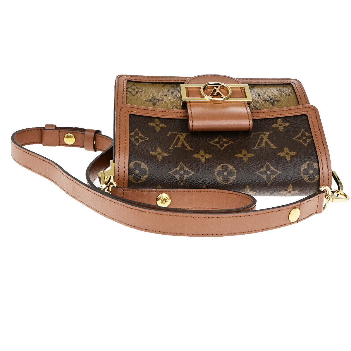 LOUIS VUITTON Mini Dauphine Shoulder Bag Monogram Reverse Brown M44580 342RK732