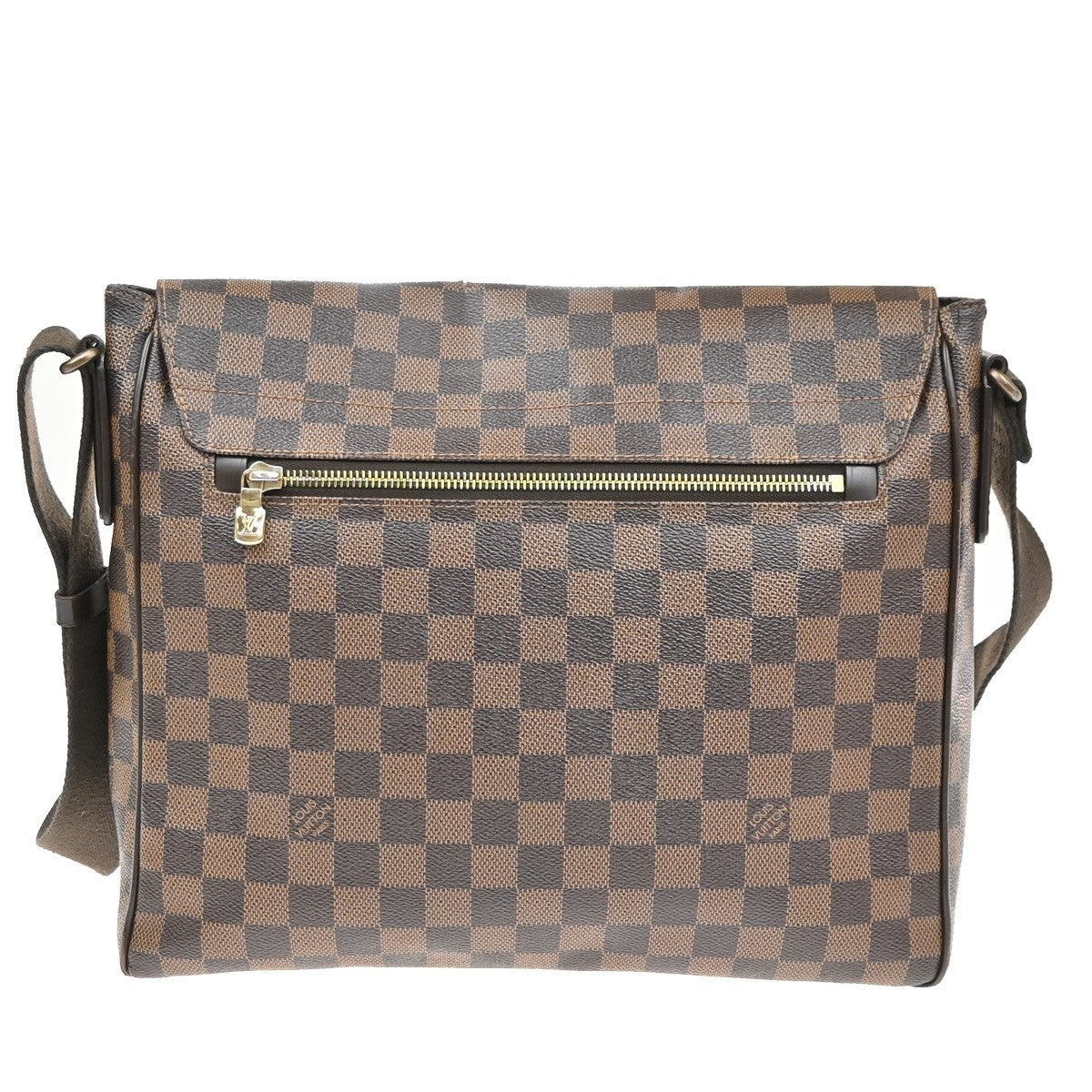 LOUIS VUITTON District MM Shoulder Bag Damier Ebene Leather Brown N41212 87MA625