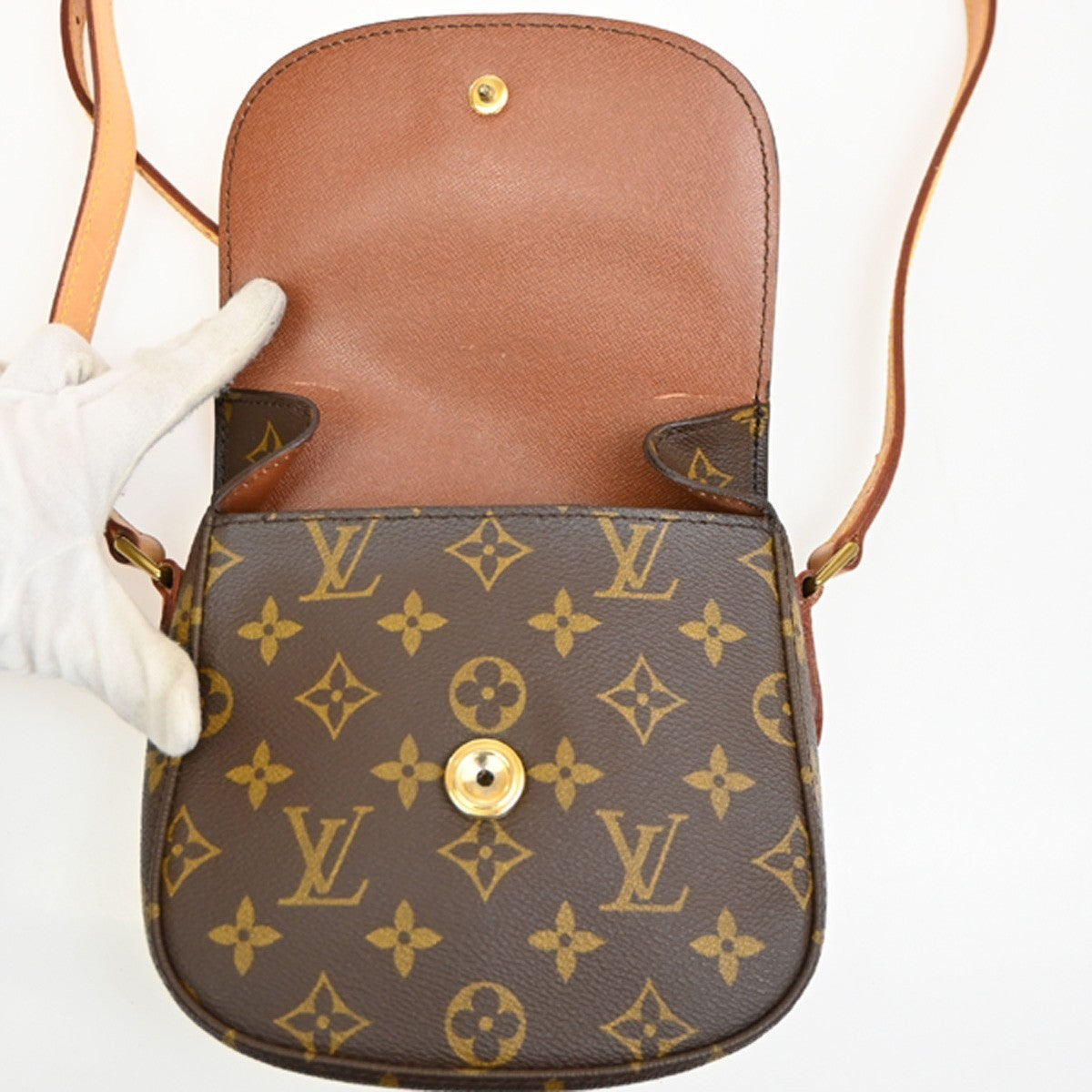 LOUIS VUITTON Mini Saint Cloud Shoulder Bag Monogram Leather BN M51244 72MA036