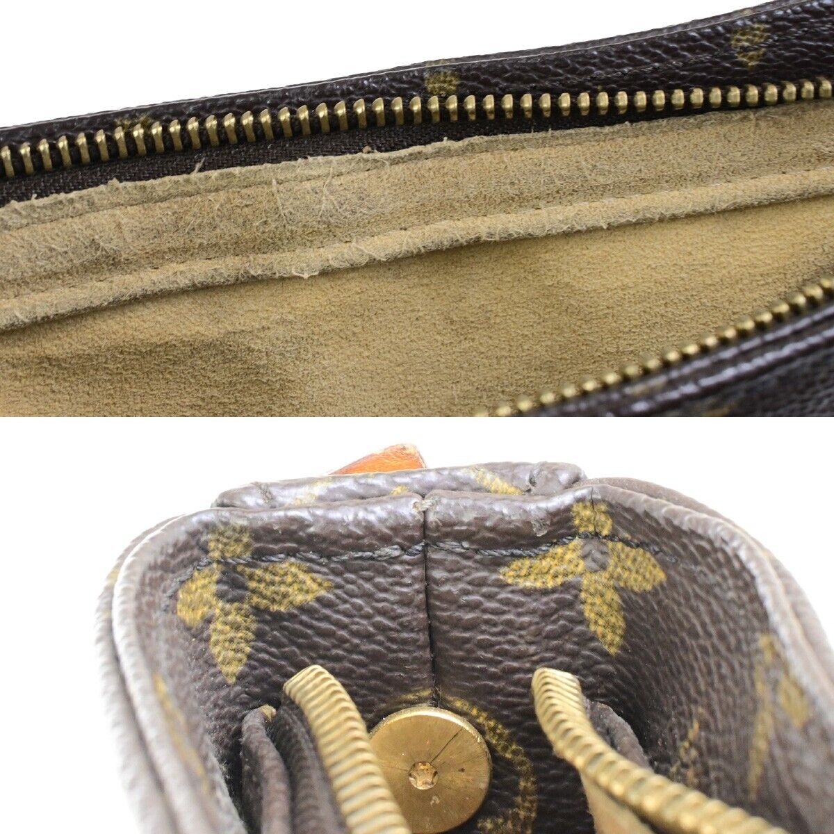 LOUIS VUITTON Looping GM Shoulder Bag Monogram Leather Brown M51145 34FB292