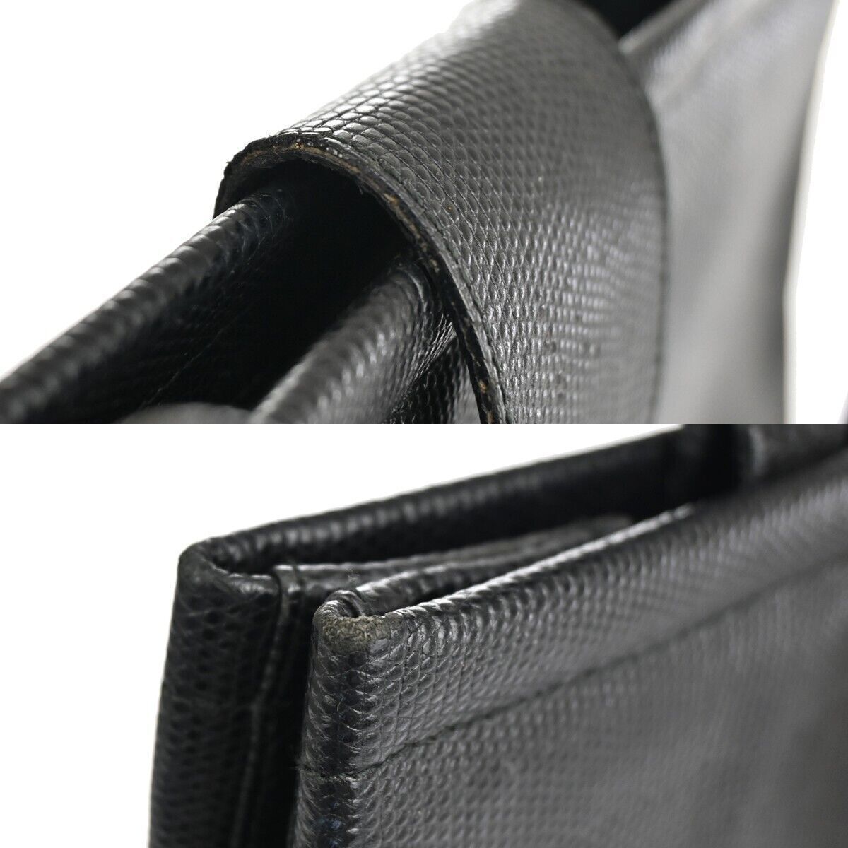 SALVATORE FERRAGAMO Vara Shoulder Tote Bag Embossing Leather Black Italy 02GA132