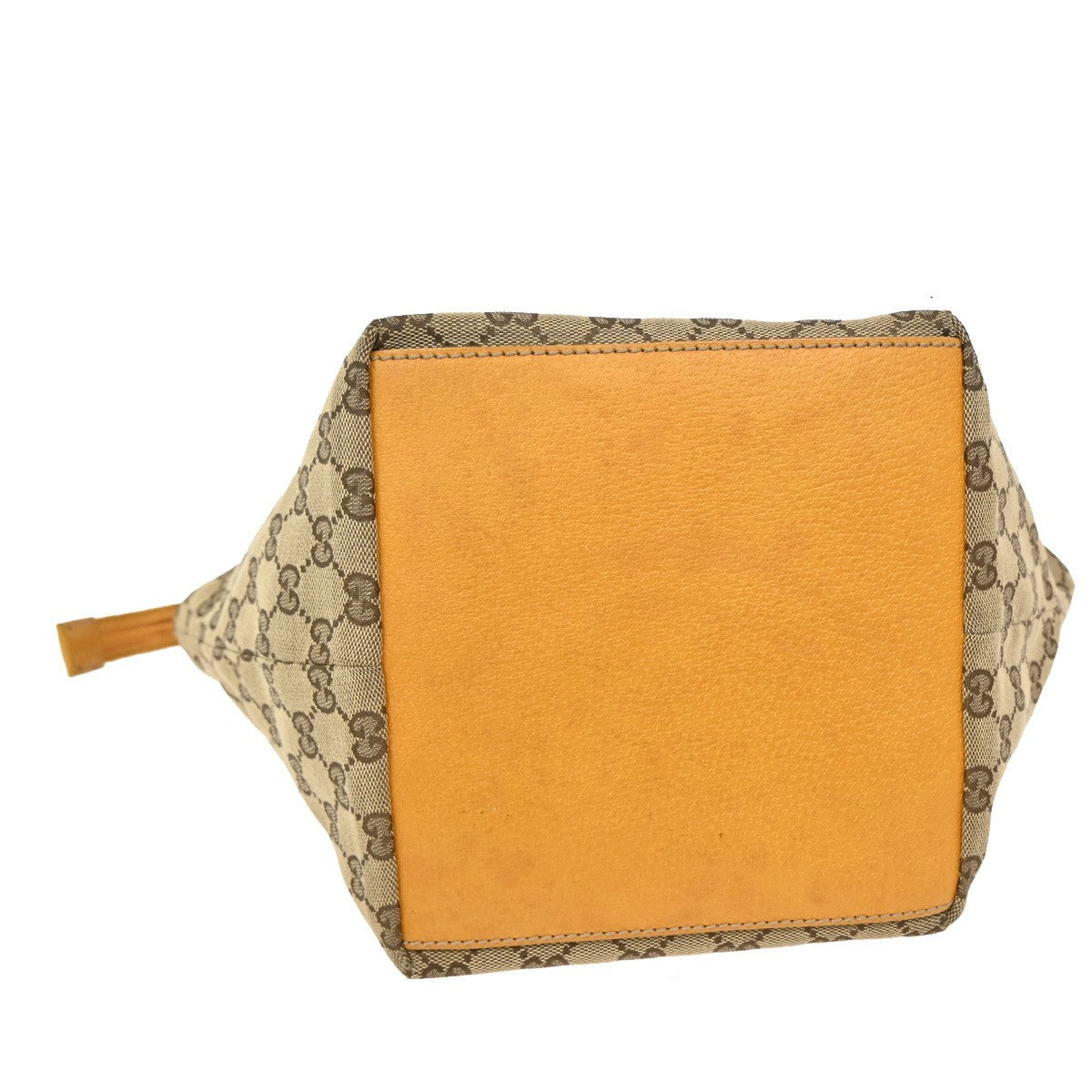 GUCCI Logo Sherry GG Pattern Hand Bag Canvas Leather Brown Italy 31FC137