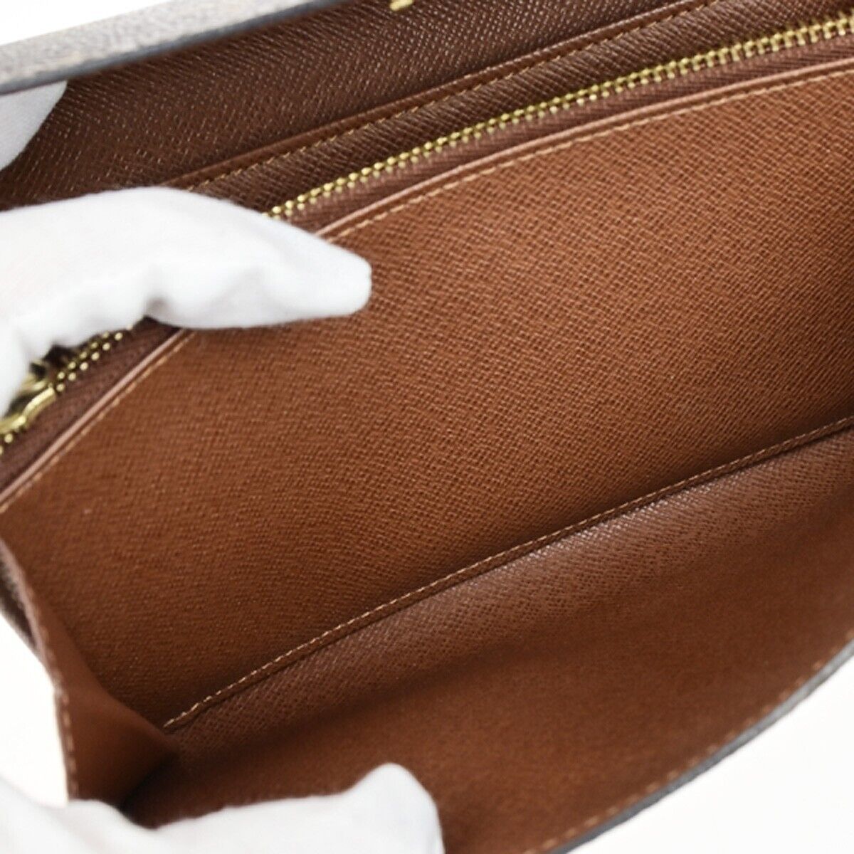 LOUIS VUITTON Logo Portefeuille Sarah Long Wallet Monogram Brown M61734 66EC976