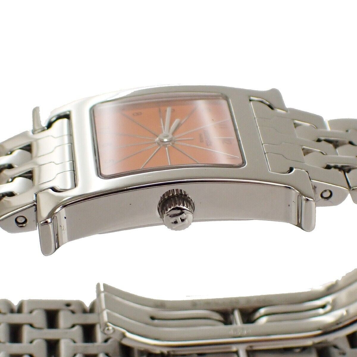 HERMES H Wrist Watch HH1.210 Quartz Stainless Steel Silver Orange 41LC293