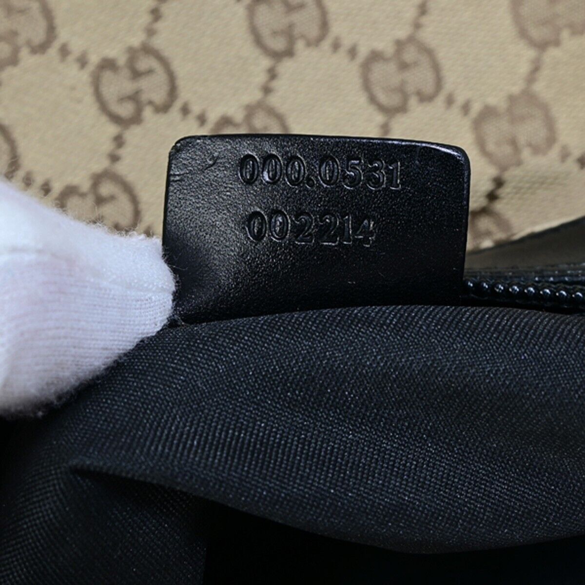 GUCCI Logo Bamboo GG Pattern Shoulder Bag Canvas Leather Brown Black 62SH927