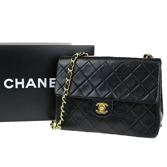 CHANEL CC Mini Matelasse Chain Shoulder Bag Leather Black GHW Vintage 397RK660