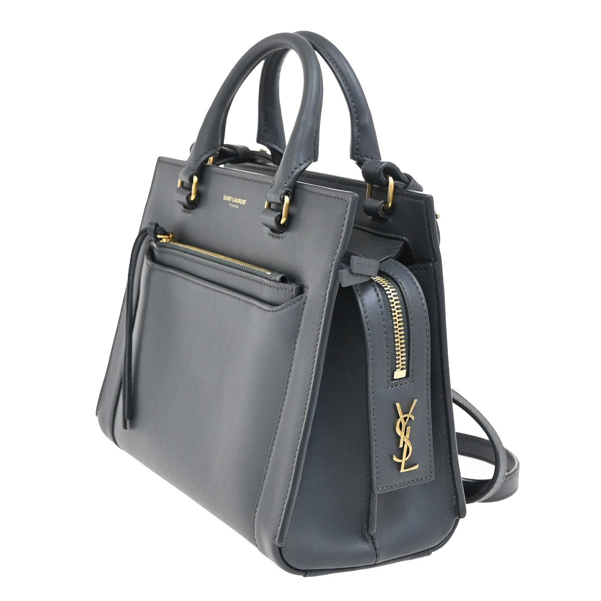 SAINT LAURENT YSL Small East Side 2Way Shoulder Hand Bag Leather GY GHW 52RL203
