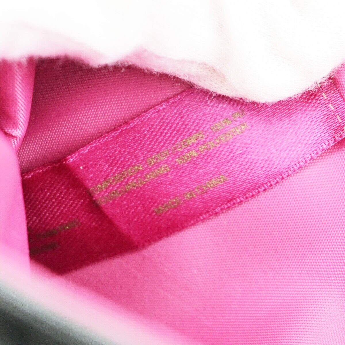 YVES SAINT LAURENT YSL Logo Pouch Bag Patent Leather Black Pink GHW 03EC033