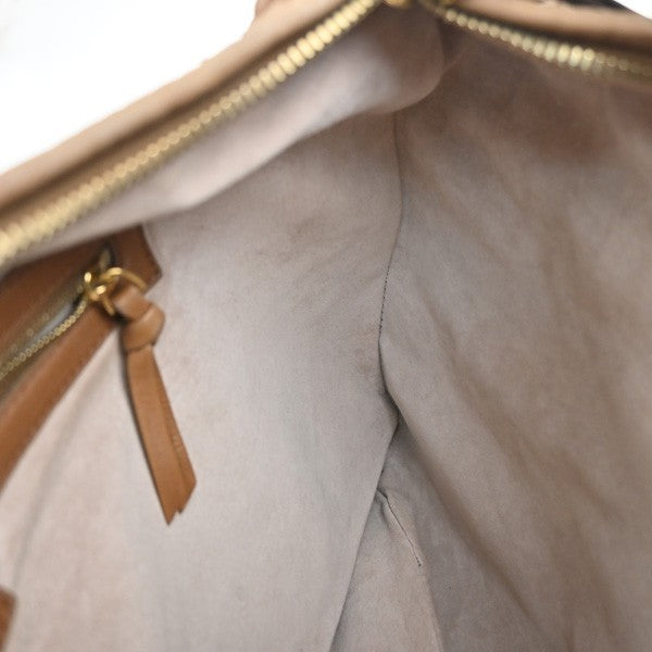 BOTTEGA VENETA Logo Intrecciato Shoulder Hand Bag Leather Beige Italy 59MA502