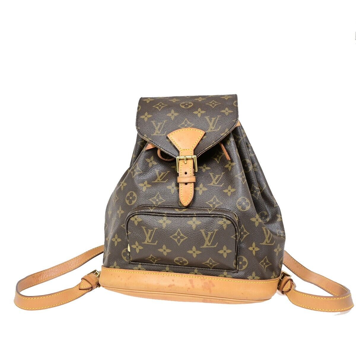 LOUIS VUITTON Montsouris MM Backpack Bag Monogram Leather Brown M51136 13EB360