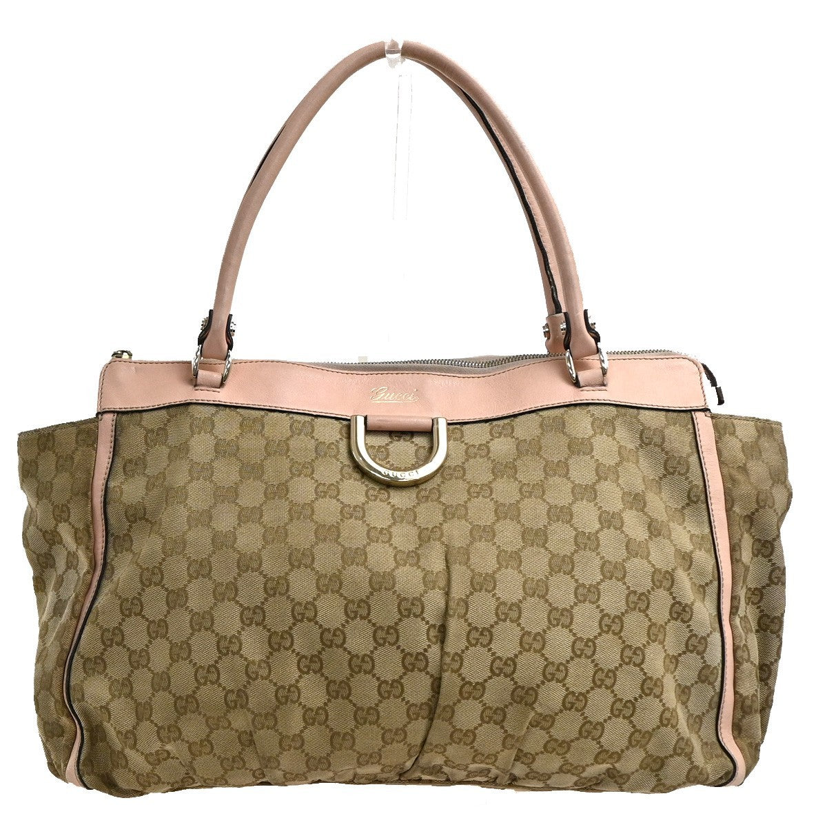 GUCCI GG Pattern Abbey D-ring Shoulder Bag Canvas Leather Brown Italy 69CA515