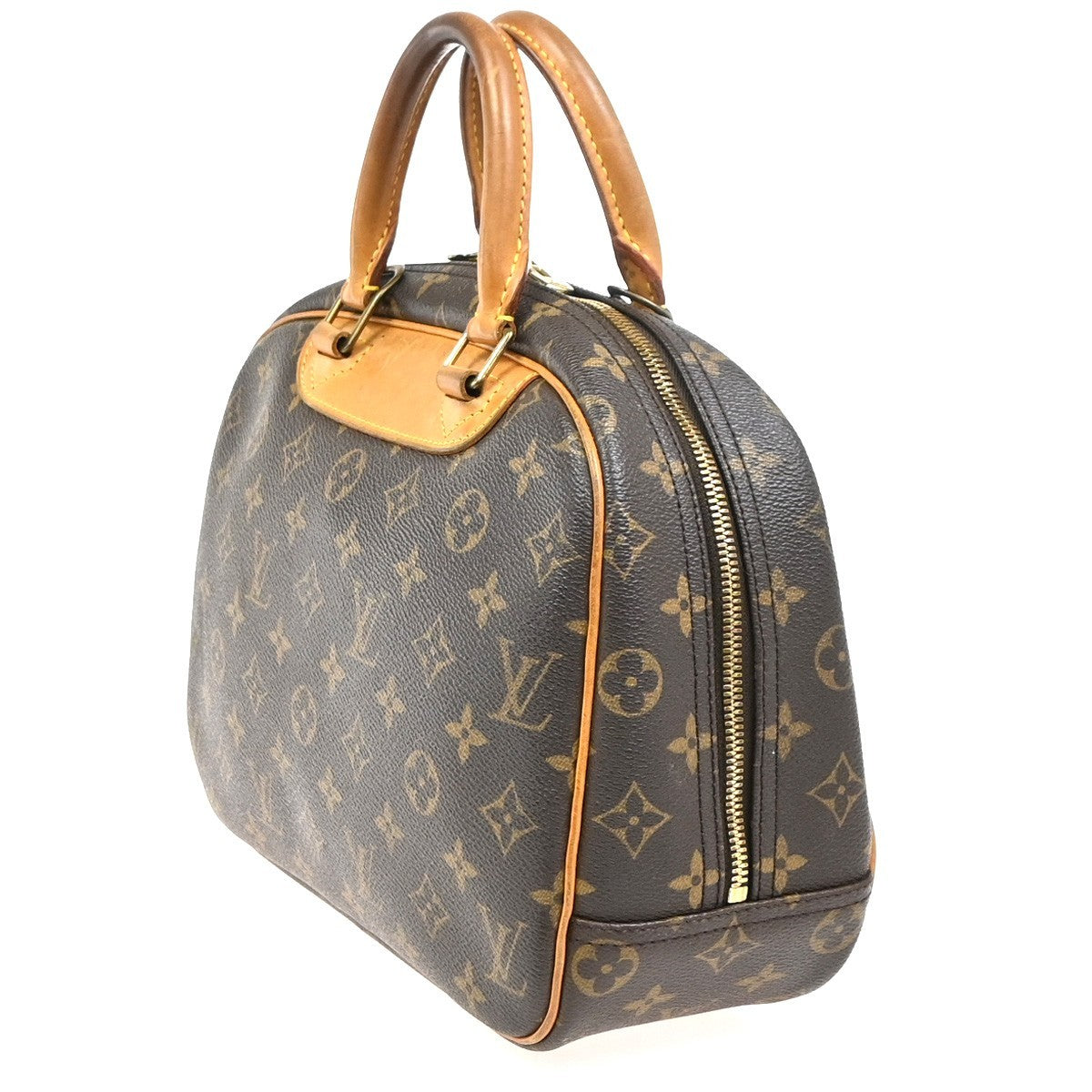 LOUIS VUITTON LV Logo Trouville Hand Bag Monogram Leather Brown M42228 85YH889