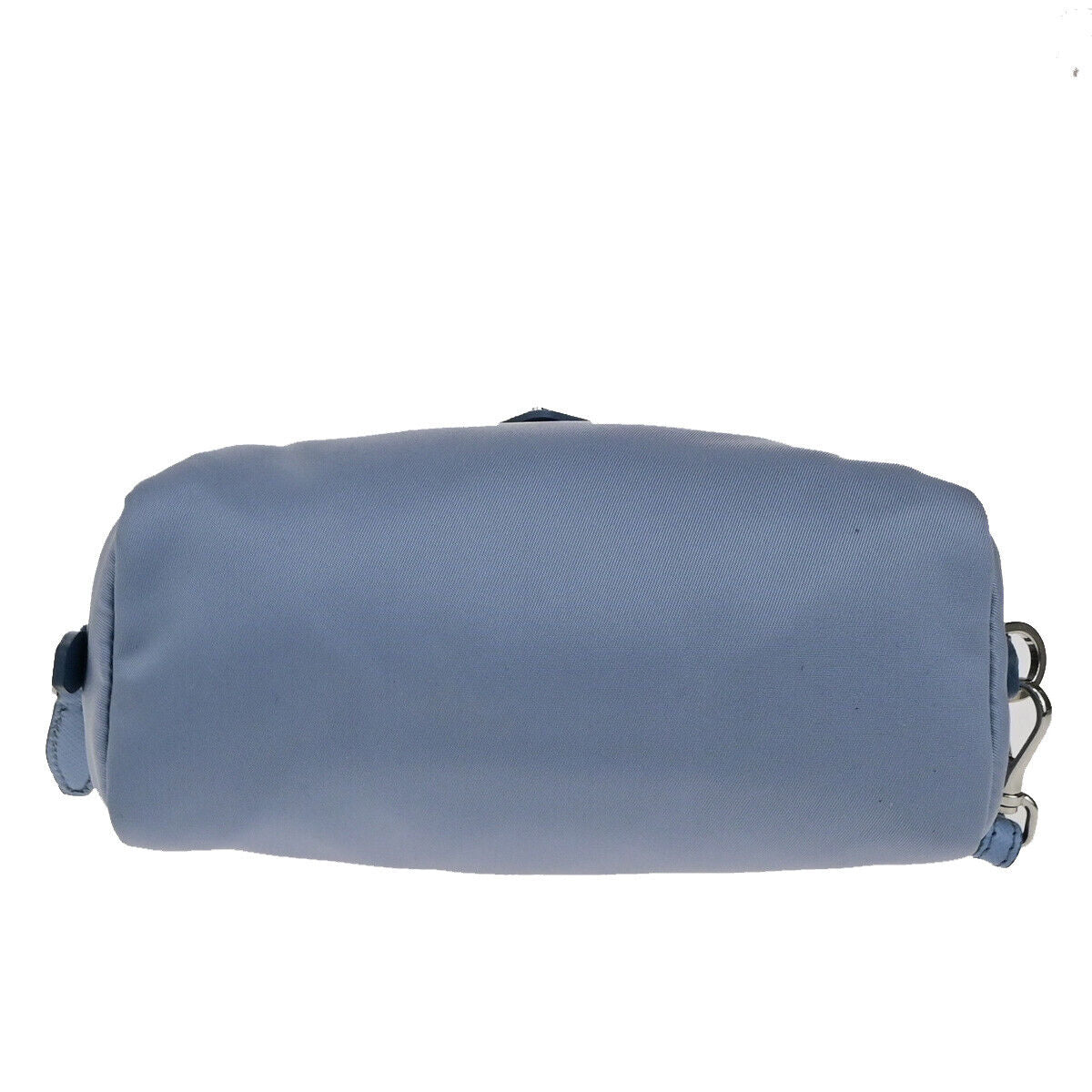 PRADA Logo Tessuto Cosmetic Mini Pouch Nylon Leather Blue SHW Italy 66YG675