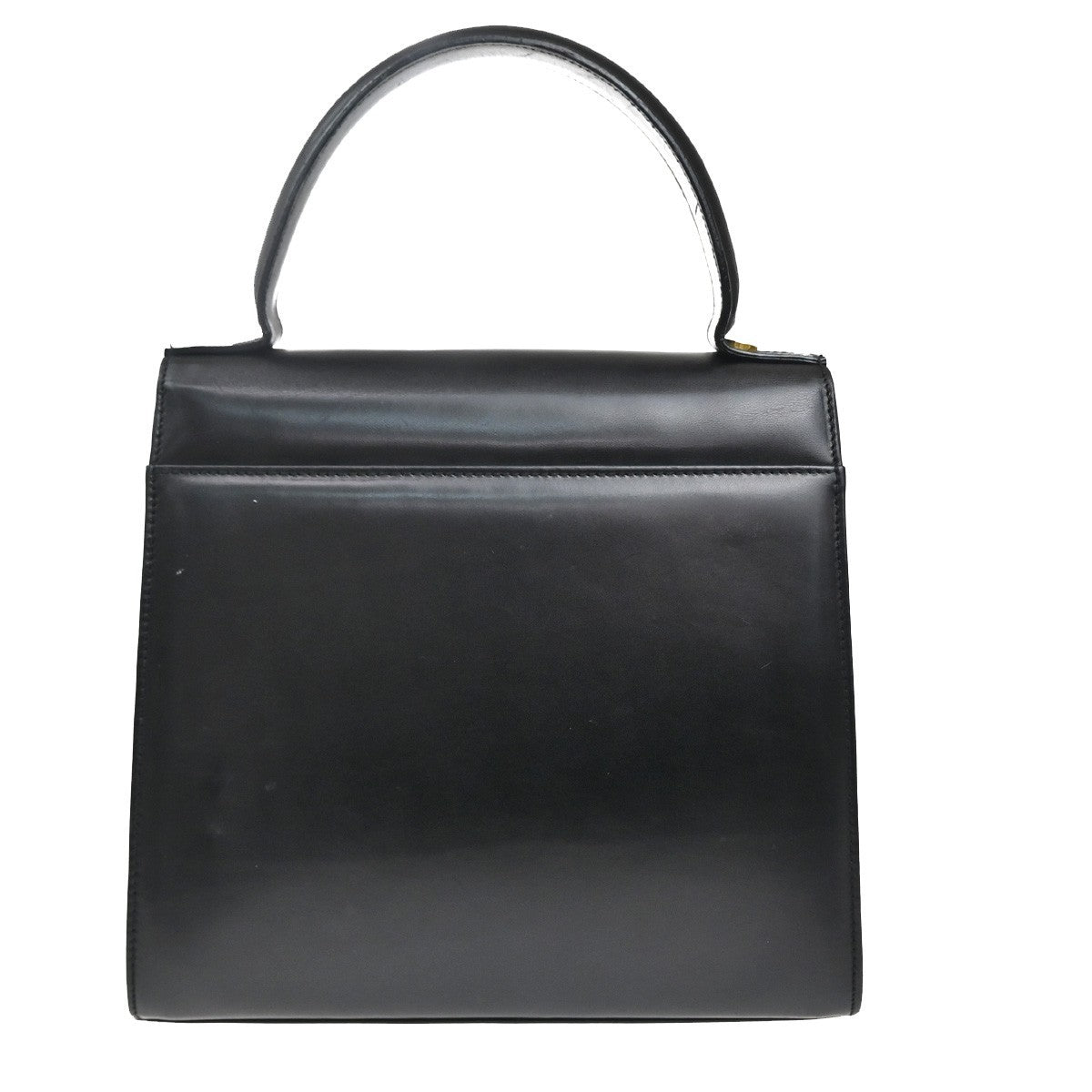 Salvatore Ferragamo Logo Vara flap Hand bag Leather Black GHW Italy 62MA110