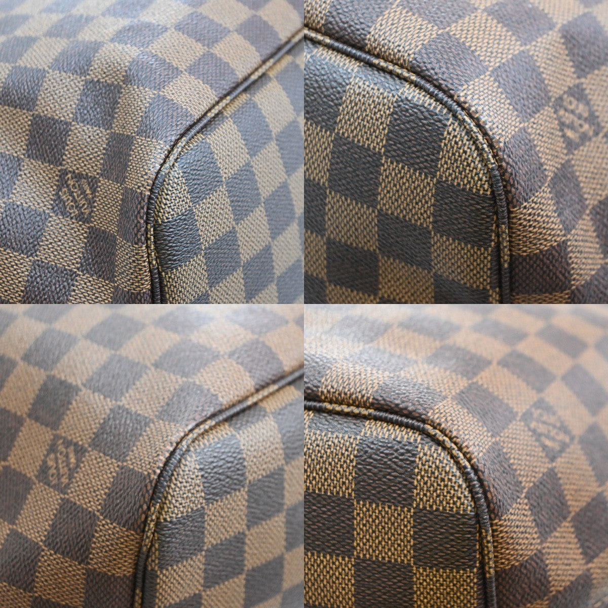 LOUIS VUITTON Neverfull MM Shoulder Bag Damier Ebene Leather BN N51105 636RP174