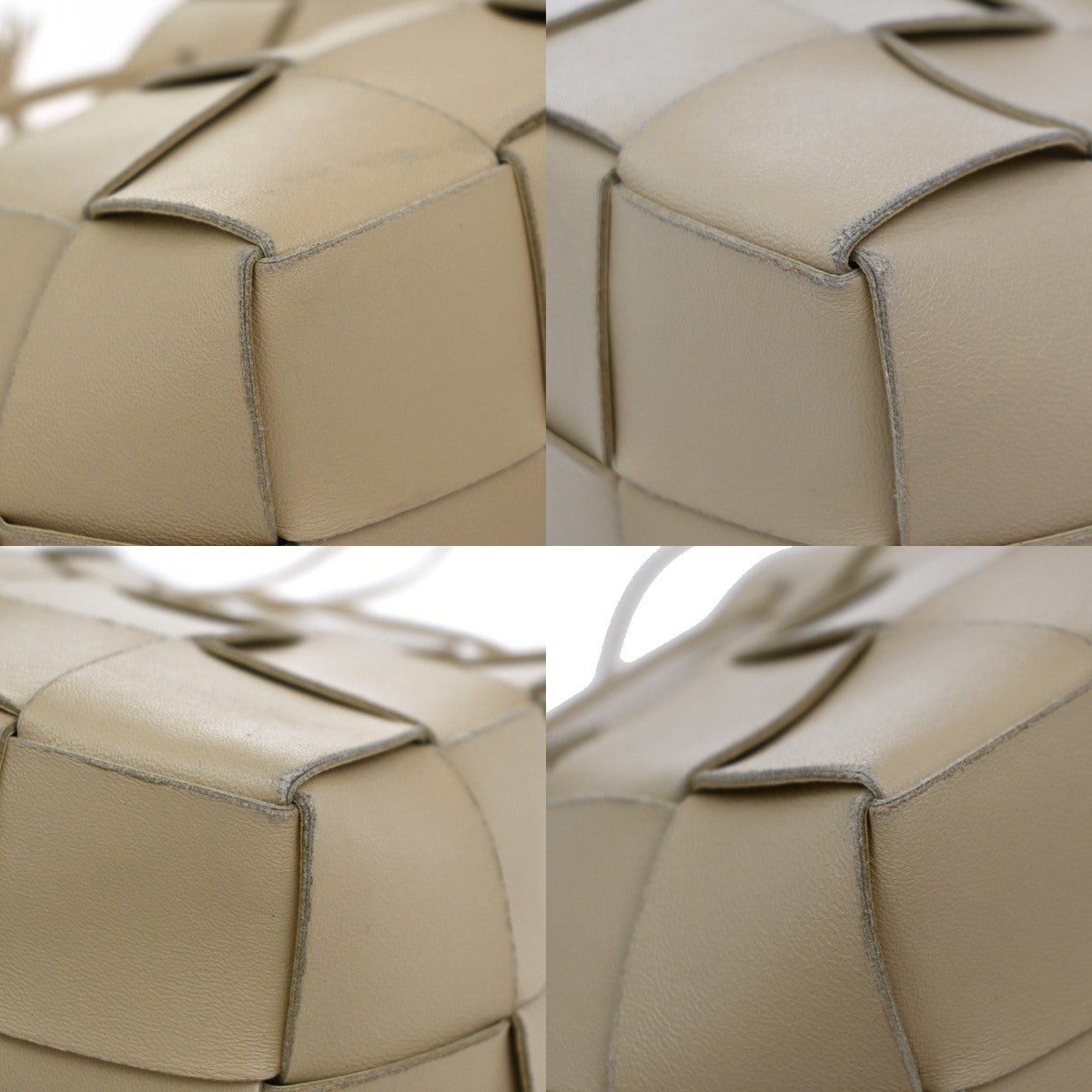 BOTTEGA VENETA Cassette Bucket Drawstring Shoulder Bag Leather Beige 95RF957