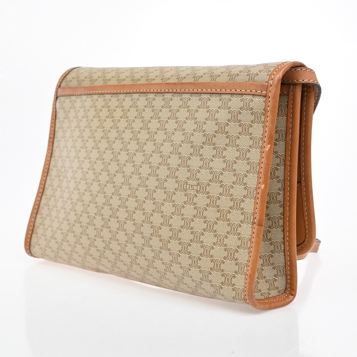 CELINE Macadam Pattern Crossbody 2Way Shoulder Clutch Bag PVC Leather BN 67KB426