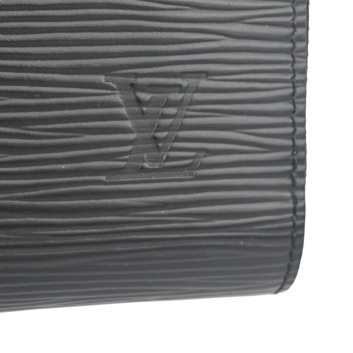 LOUIS VUITTON LV Logo Long Zippy Wallet Purse Epi Leather Black France 70GA629