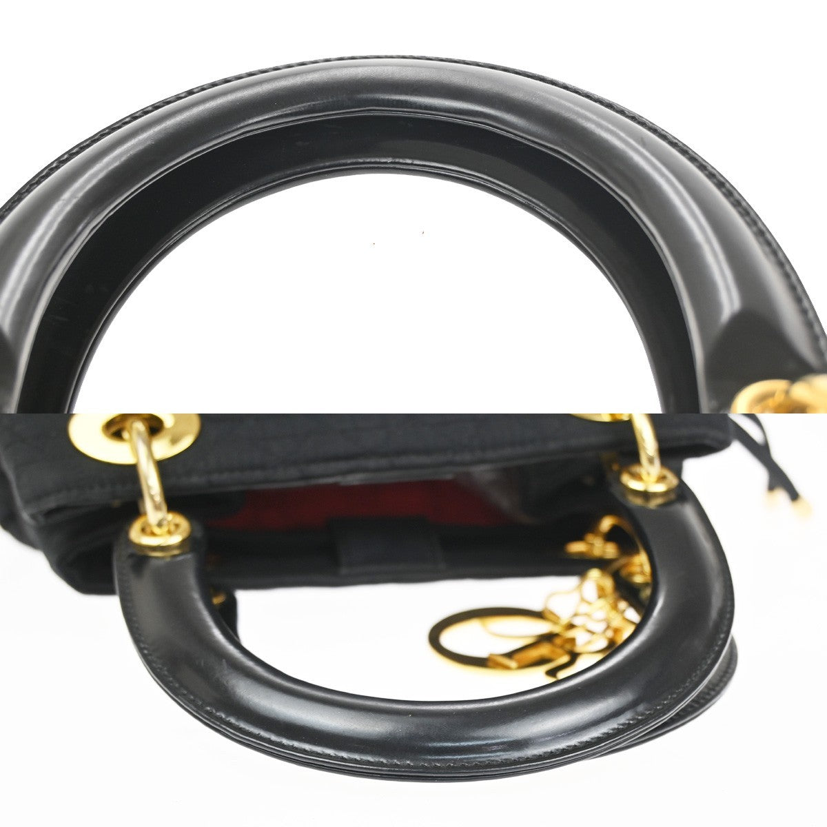 CHRISTIAN DIOR Lady Dior Cannage Hand bag Nylon leather Italy GHW  72KD052