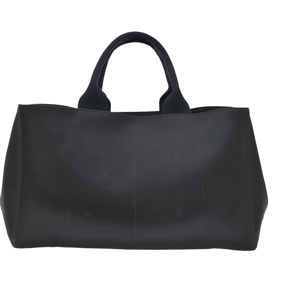 PRADA Logo Canapa Shoulder Tote Bag Tessuto PVC Leather Black GHW 88KB764