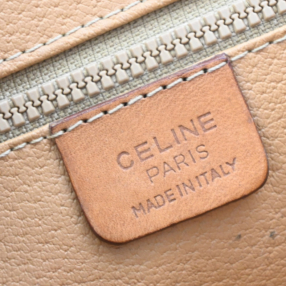 CELINE Logo Macadam Pattern Shoulder Bag PVC Leather Brown Italy 02EF821