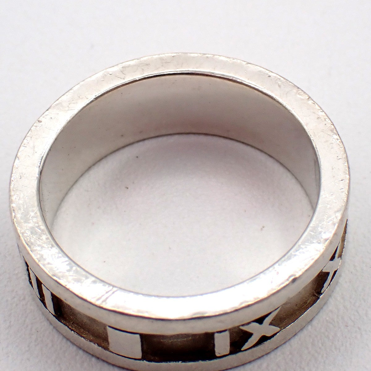 Tiffany & Co. Logo Roman Numeral Atlas Ring JP 13 US 6.5 Silver 925 01EG101