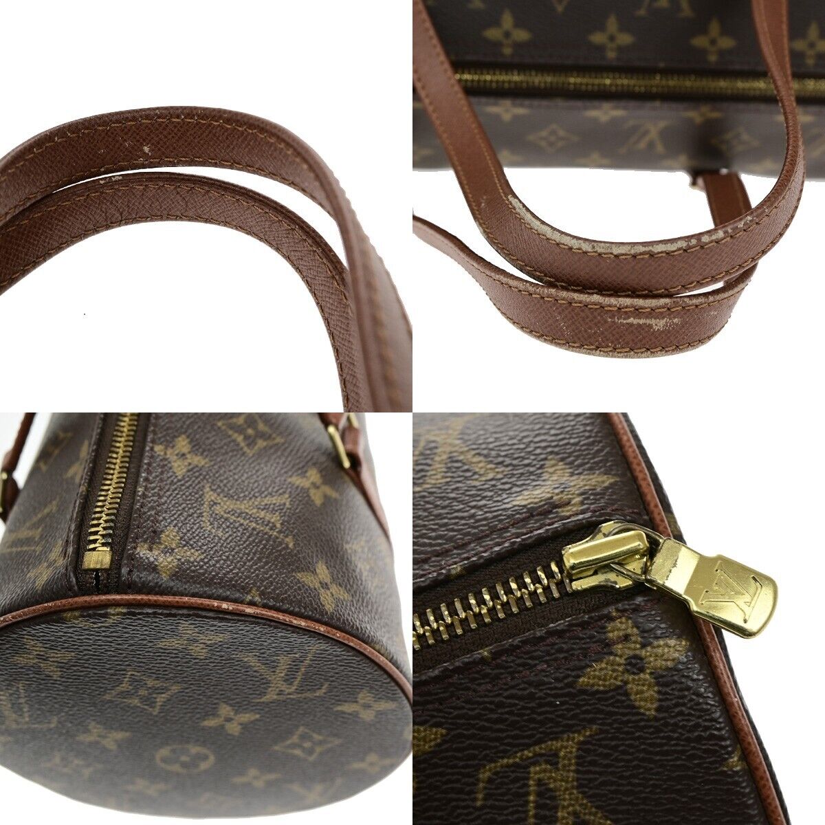 LOUIS VUITTON Logo PAPILLON 30 Hand Bag Monogram Leather Brown M51365 39YH075