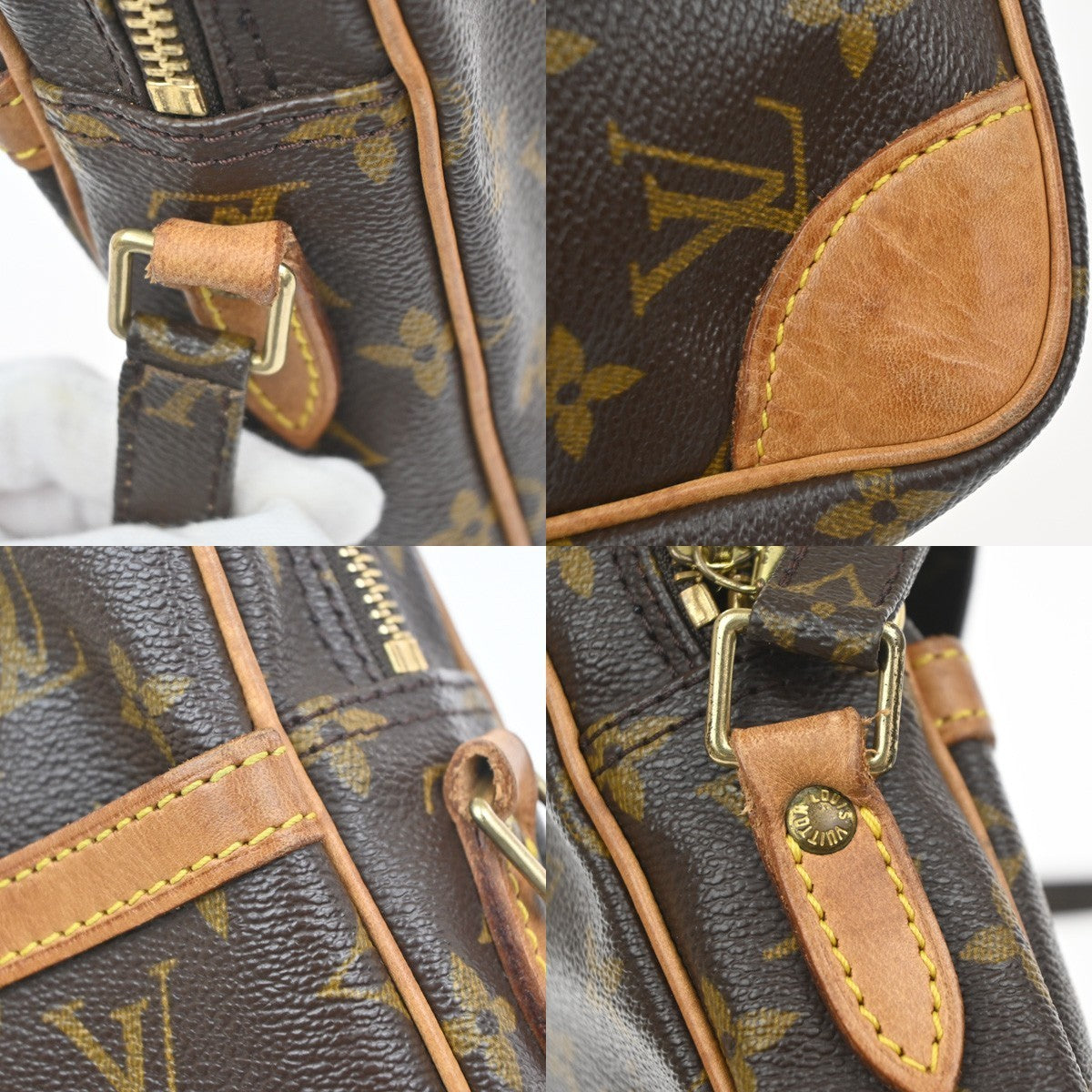 LOUIS VUITTON Danube Shoulder Bag Monogram Leather Brown France M45266 82MA554