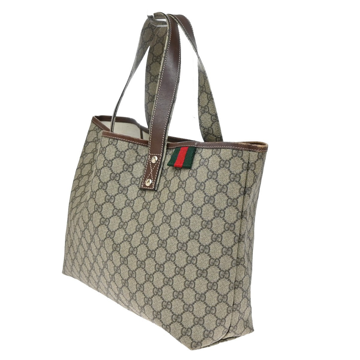 GUCCI Logo Sherry GG Pattern Shoulder Bag Supreme Leather Brown Italy 35KP550
