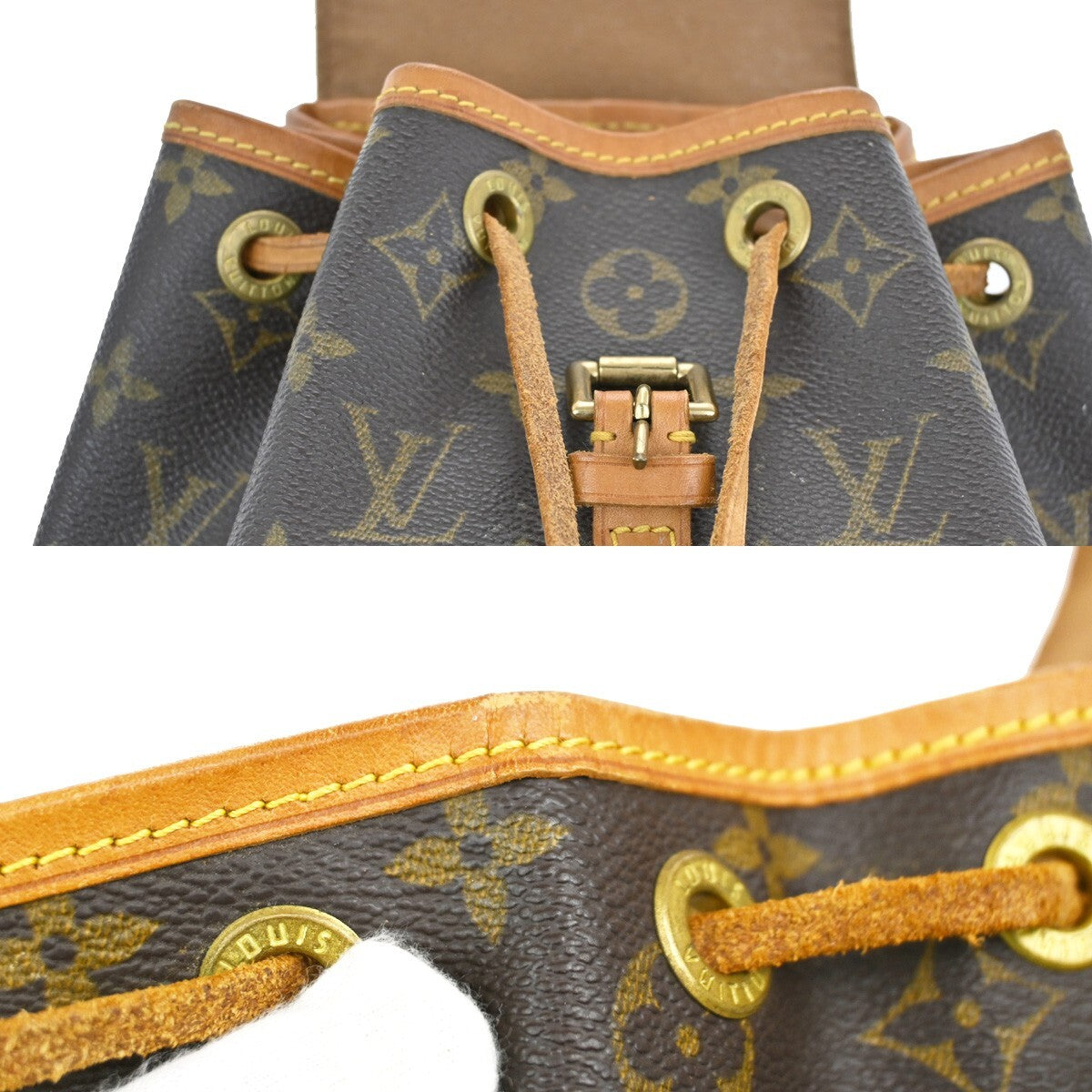 LOUIS VUITTON Mini Montsouris Backpack Bag Monogram Leather Brown M51137 12EE163