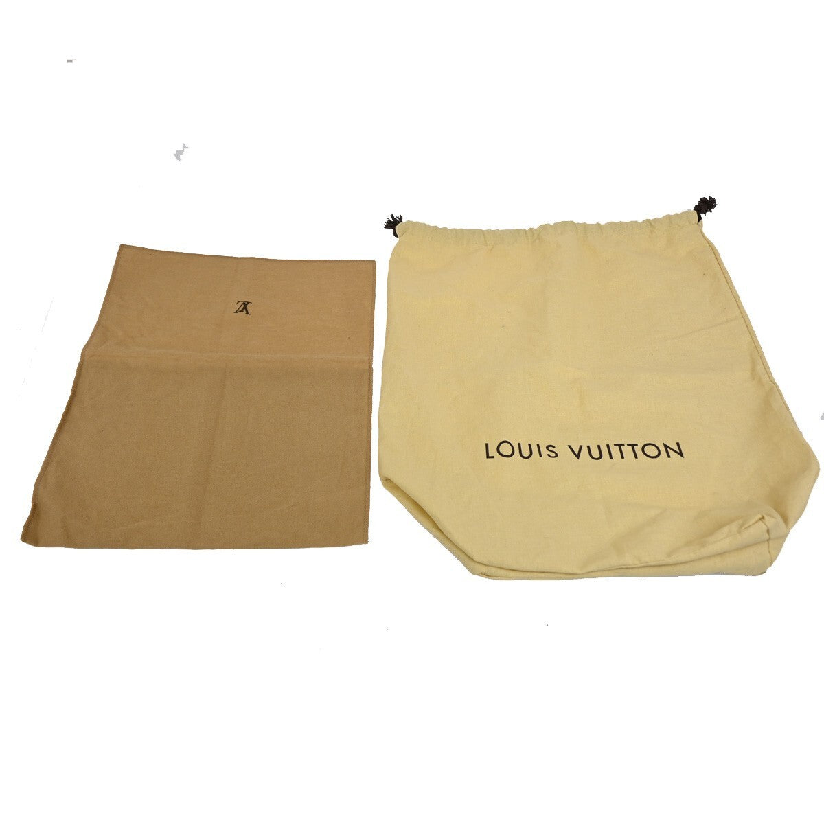 LOUIS VUITTON Logo 10 Set Dust Bag Drawstring Canvas Cotton Beige Brown 09EE167