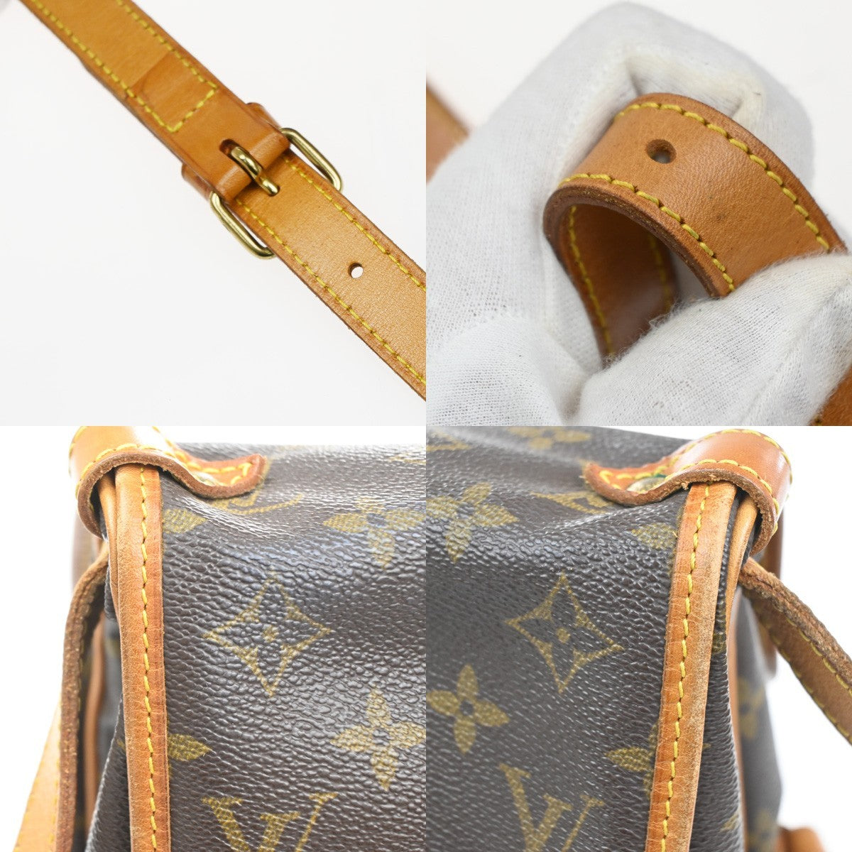 LOUIS VUITTON Logo Saumur 30 Shoulder Bag Monogram Leather Brown M42256 70CA886