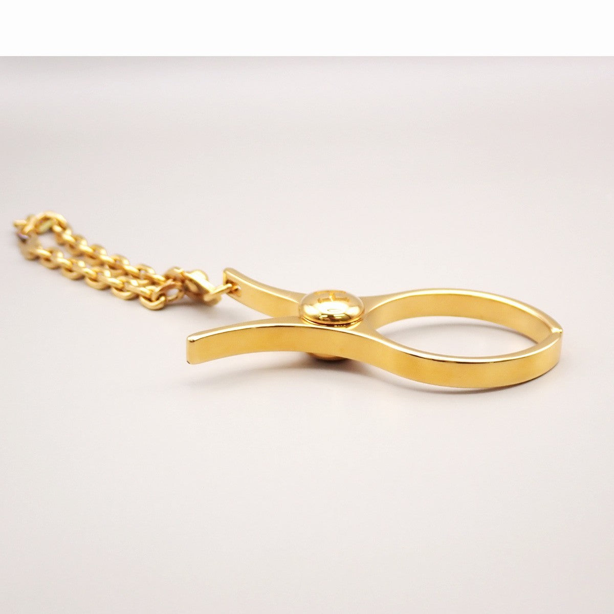 HERMES Logo Filou Chain Glove Holder Bag Charm Gold GHW Accessory 04RL886