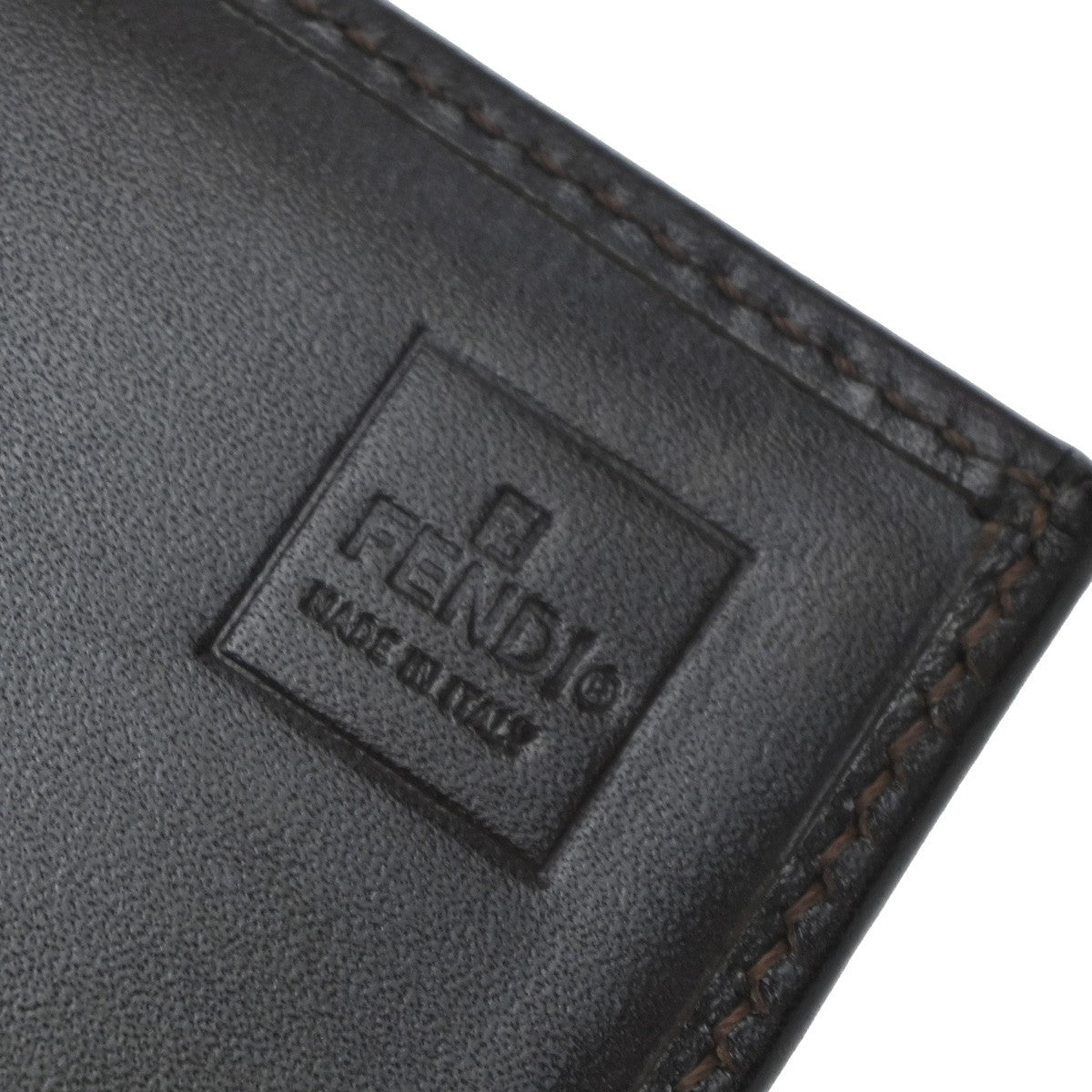 FENDI Logo Zucca Pattern Long Bifold Wallet Canvas Leather Brown 69KP025