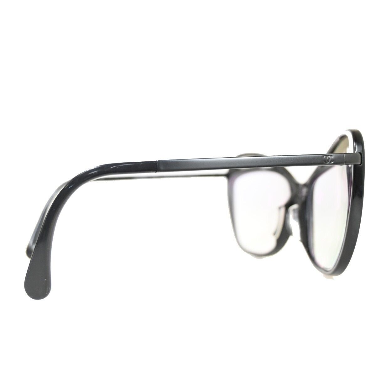 CHANEL CC Logo Glasses Eye Were Metal Plastic Black Italy 5377-A 67FA369