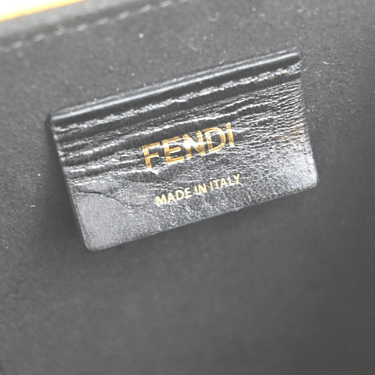 FENDI Logo Box Vertical Mini Shoulder Bag Leather Yellow GHW Italy 11YH946
