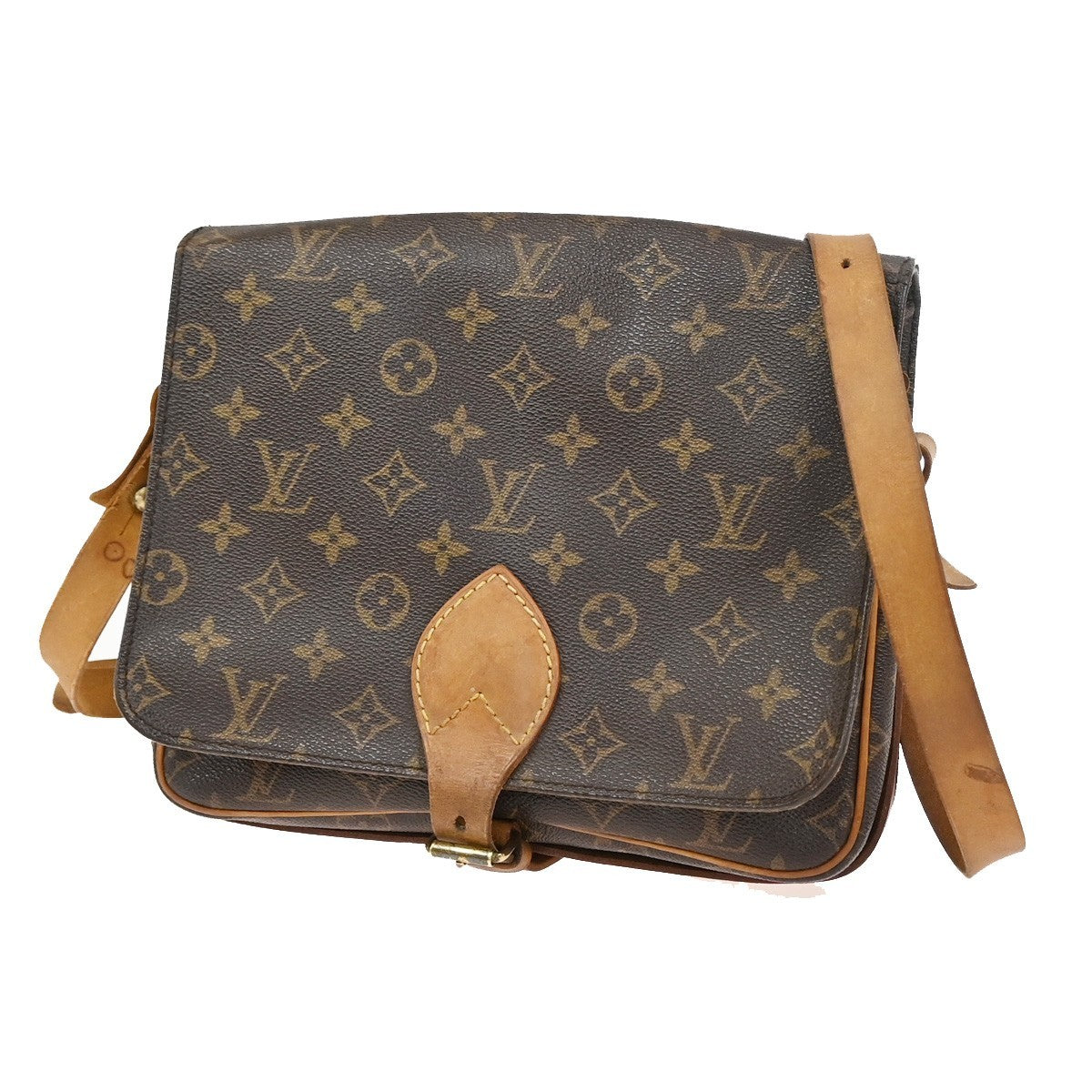 LOUIS VUITTON Cartouchiere GM Shoulder Bag Monogram Leather Brown M51252 39YJ091