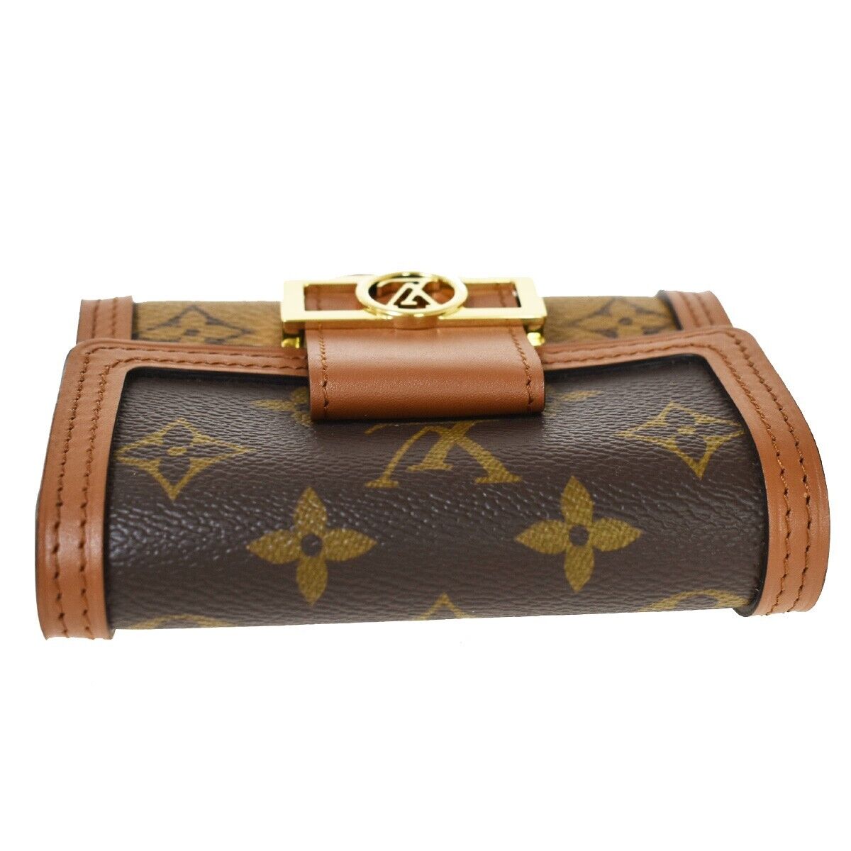 LOUIS VUITTON DAUPHINE COMPACT TRIFOLD WALLET MONOGRAM REVERSE LEATHER 50RC365