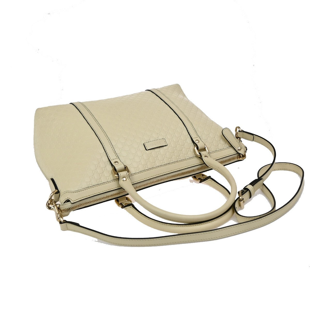 GUCCI Micro GG Guccissima 2Way Shoulder Hand Bag Leather White Italy 23KB342