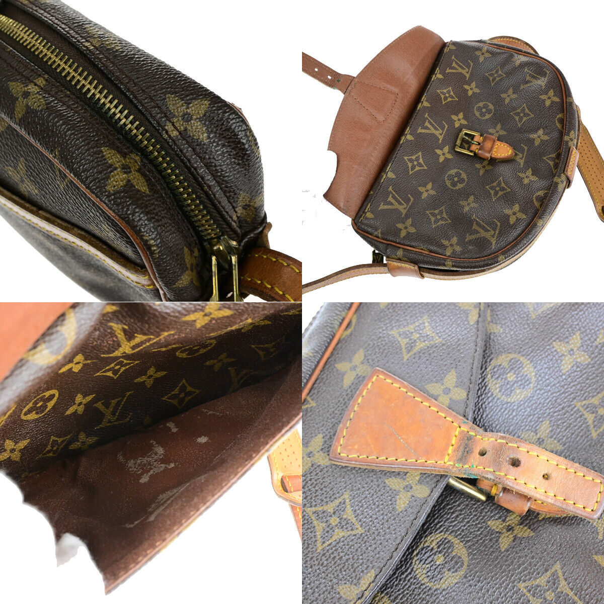 LOUIS VUITTON Jeune Fille PM Shoulder Bag Monogram Leather Brown M51227 65YF253